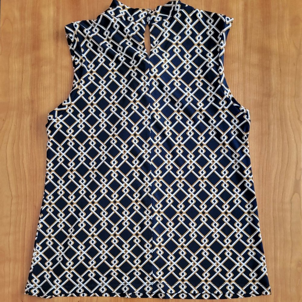 Tommy Hilfiger Linked Chain Patterned Sleeveless Blouse - M - Picture 4 of 9